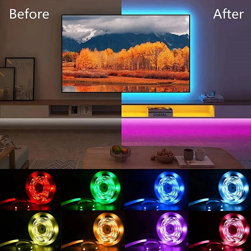 Luzes LED Strip RGB 5050 Daybetter - Controle via Aplicativo Bluetooth, Alimentação USB de 5V