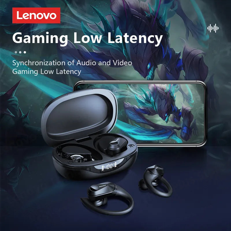 Lenovo-LP75 TWS Fones de Ouvido Esportivos Bluetooth 5.3, Fones de Ouvido Sem Fi