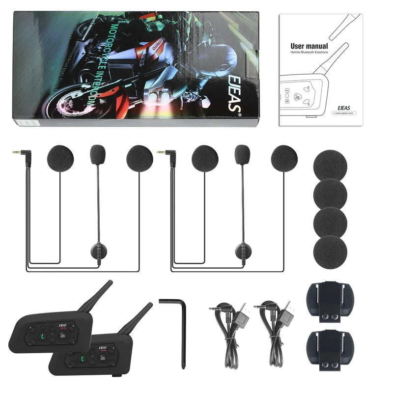 EJEAS V6 PRO Bluetooth Motocicleta Capacete Interfone Headset 6 Cavaleiros 1200m