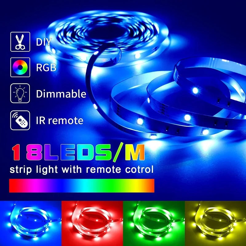 Luzes LED Strip RGB 5050 Daybetter - Controle via Aplicativo Bluetooth, Alimentação USB de 5V