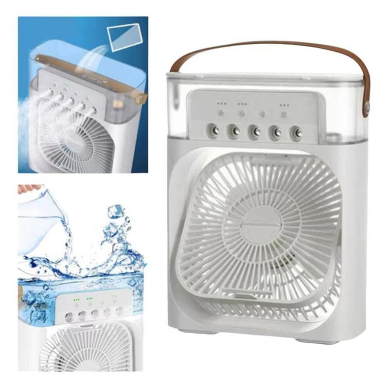 Ventilador Portátil Umidificador com Reservatório de Água e Gelo - Refresque-se em Qualquer Lugar com Conforto e Eficiência!