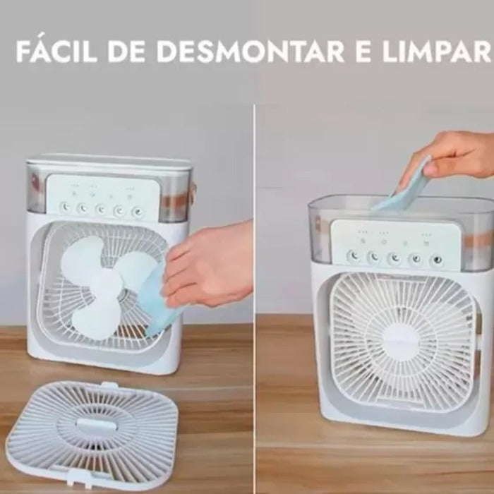 Ventilador Portátil Umidificador com Reservatório de Água e Gelo - Refresque-se em Qualquer Lugar com Conforto e Eficiência!