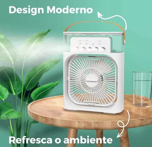 Ventilador Portátil Umidificador com Reservatório de Água e Gelo - Refresque-se em Qualquer Lugar com Conforto e Eficiência!